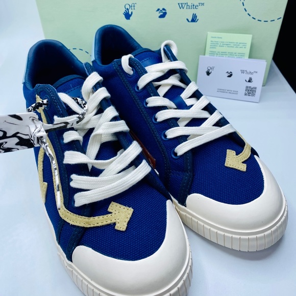 Off-White Men’s Vulcanized Low-Top Sneakers SIZE US 9 Color Blue NWB AUTHENTIC - Picture 4 of 14